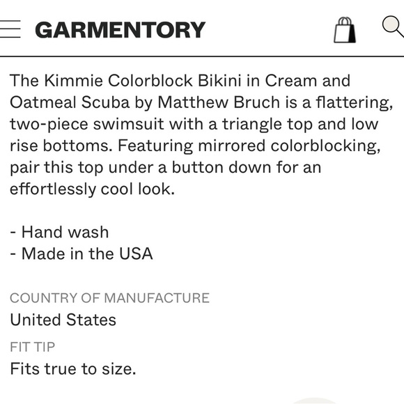 Matthew Bruch Kimmie Colorblock Triangle Bikini Swim Top Sz S (2) Cream/Oatmeal - Picture 2 of 9